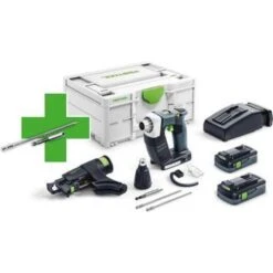 Festool Cordless Construct. S/driver DWC 18-2500 DURADRIVE, 2x 4.0Ah Batteries, Charger, Case & Bits