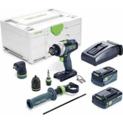 Festool QUADRIVE TDC 18/4 5,2/4,0 I-Set, Skruemaskine, Pistolhåndtag, Sort, Blå, 3600 Rpm, 500 Rpm, 800 Rpm